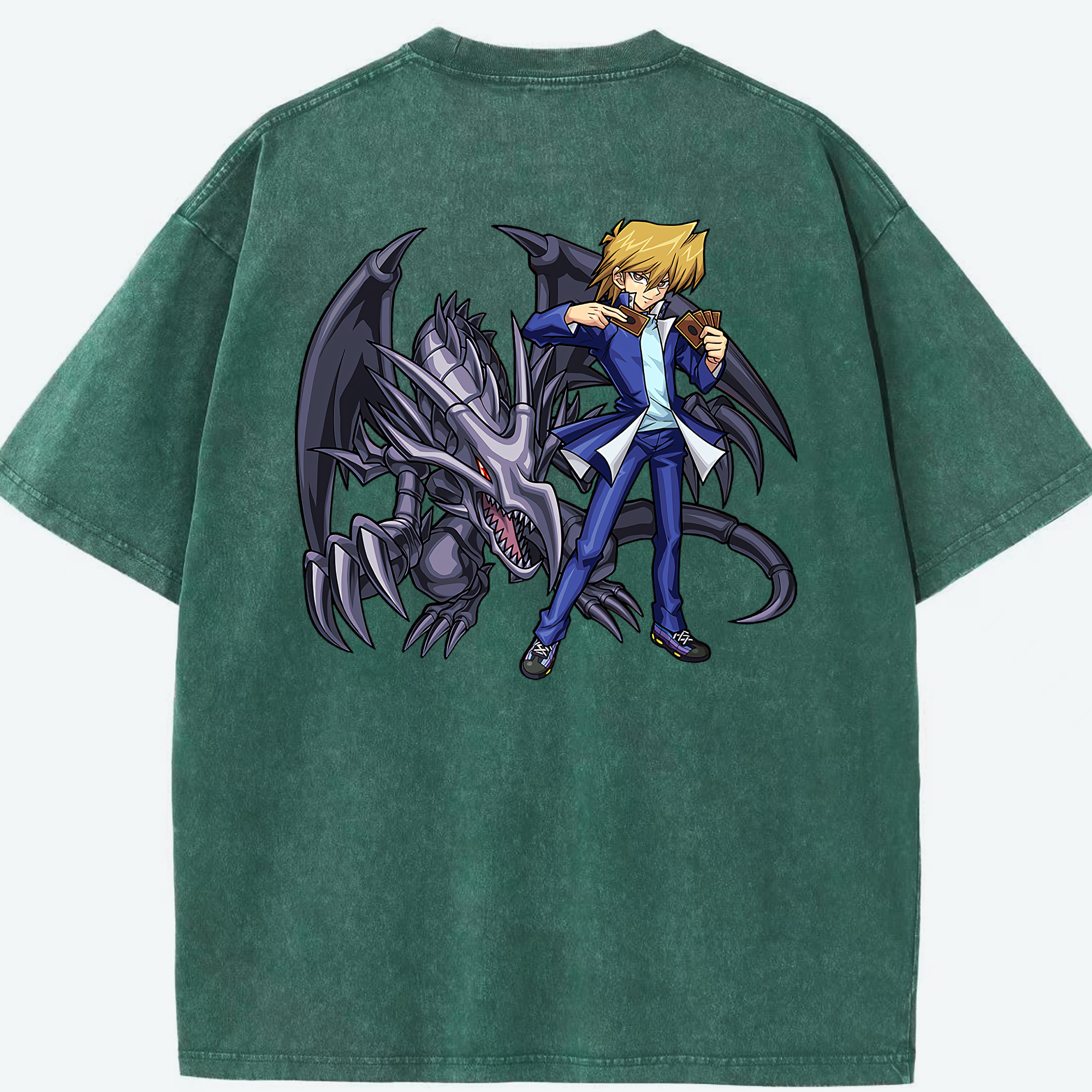 （画像用） 遊☆戯☆王 Yu-Gi-Oh! 綿100% ヴィンテージ風 半袖Tシャツ（背面プリント）